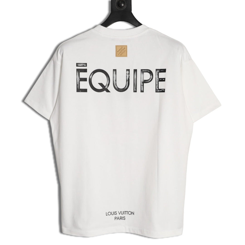 Louis Vuitton L.V.M. and Equipe Lettering Short-Sleeve T-Shirt - White