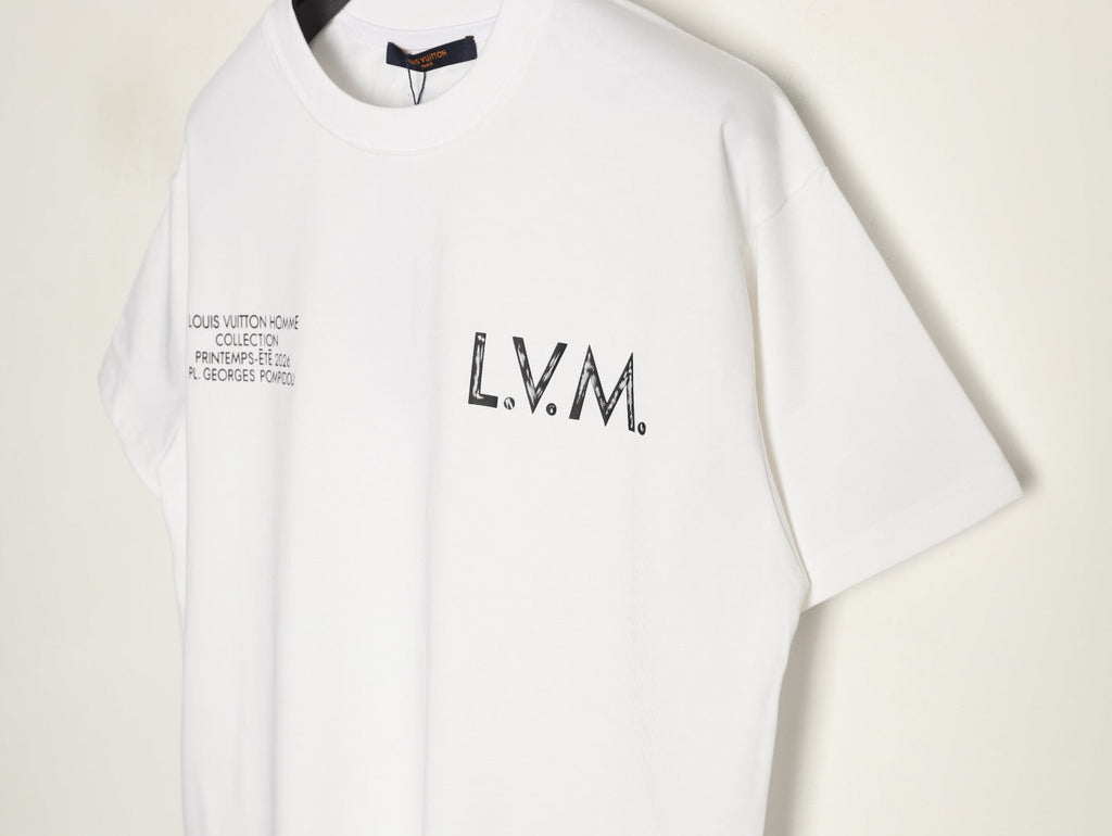 Louis Vuitton L.V.M. and Equipe Lettering Short-Sleeve T-Shirt - White