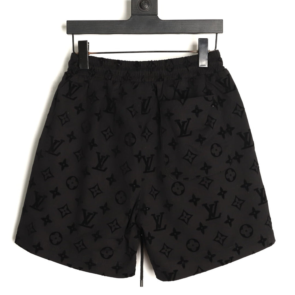 Louis Vuitton Tonal Monogram-Style Drawstring Shorts - Black