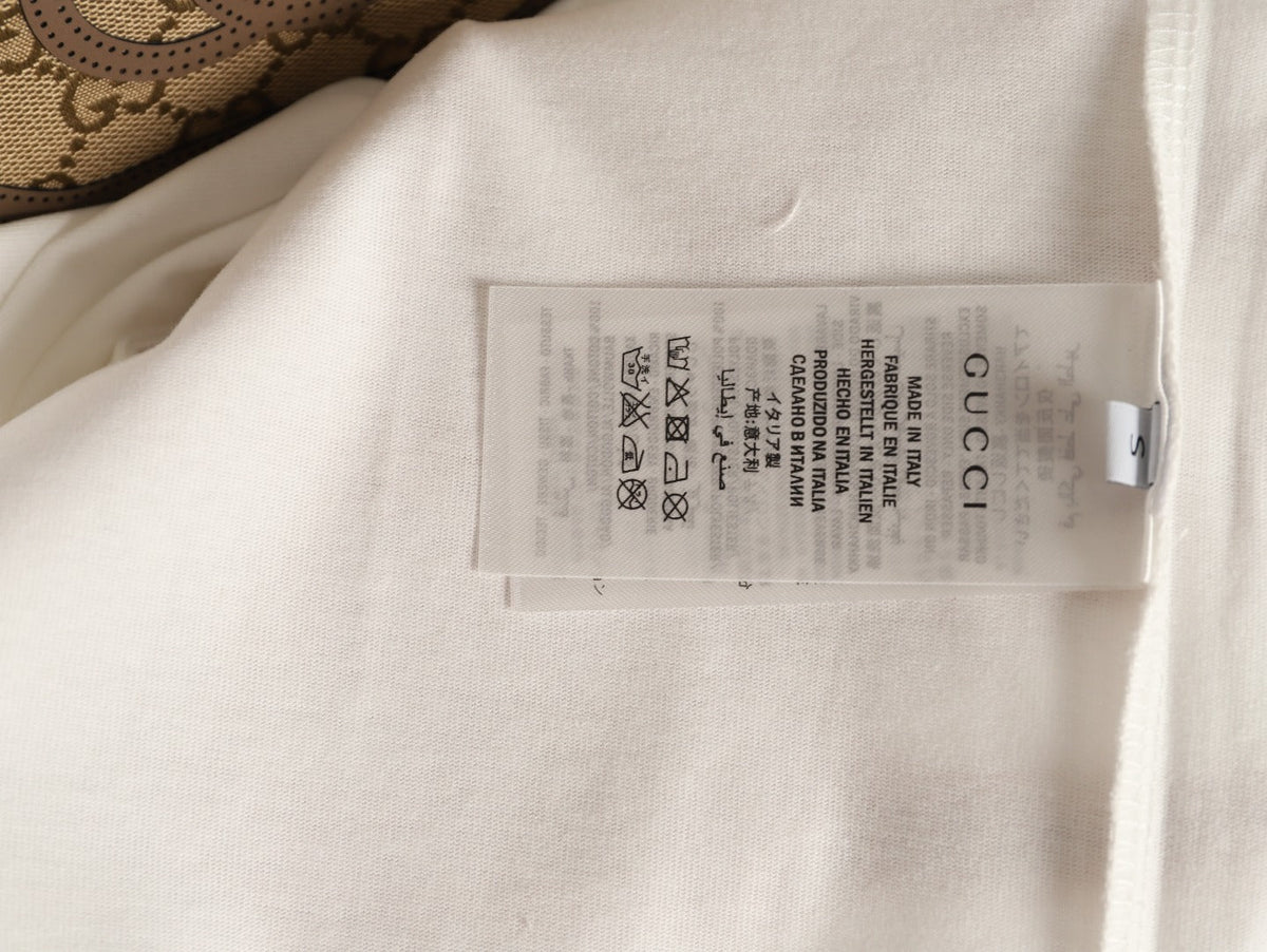 Gucci Monogram-Style Pocket-Patch Short-Sleeve T-Shirt - Cream