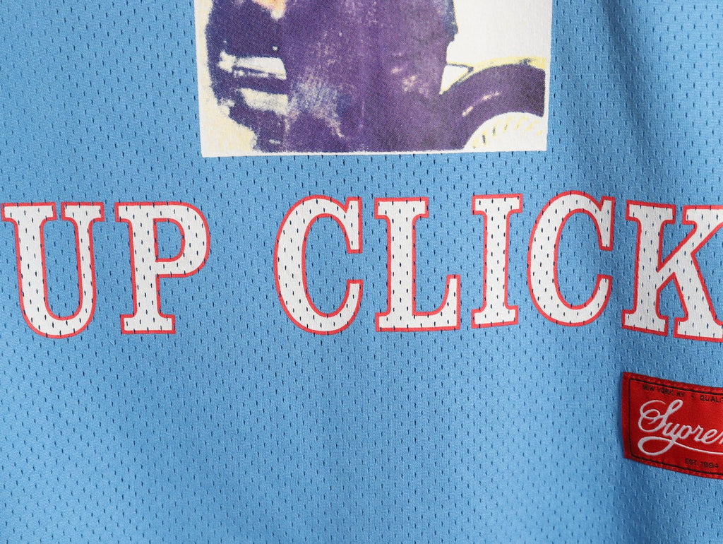 Supreme DJ Screw Graphic V-Neck Football-Style Jersey - Light Blue